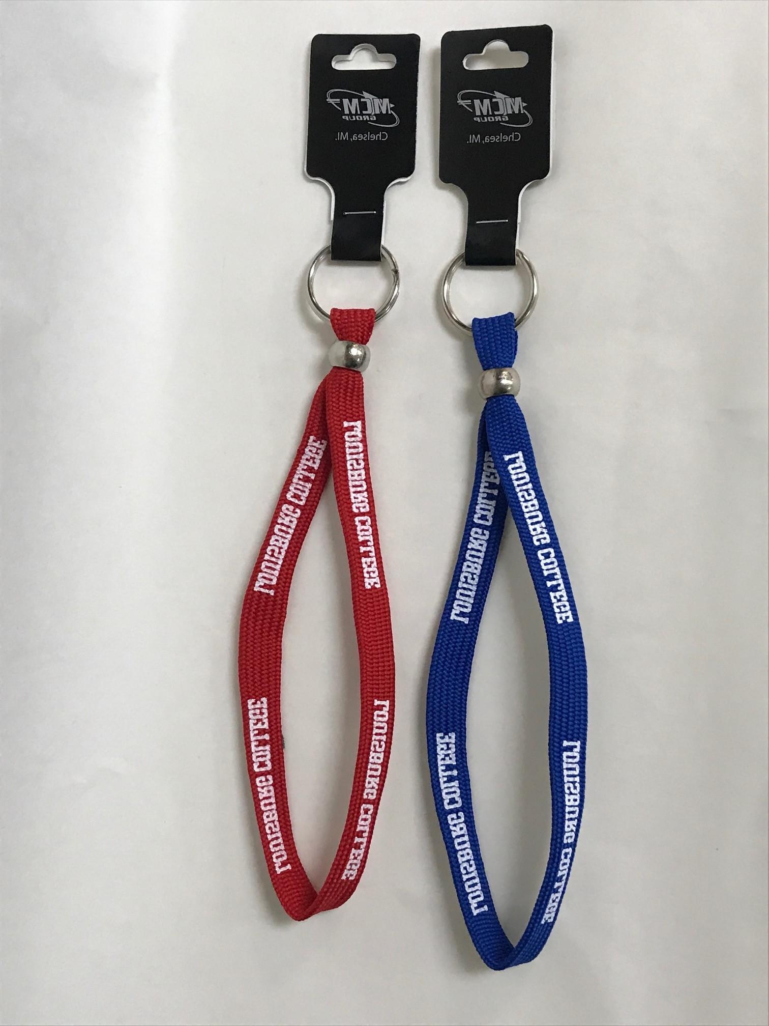 red and blue keychain lanyards