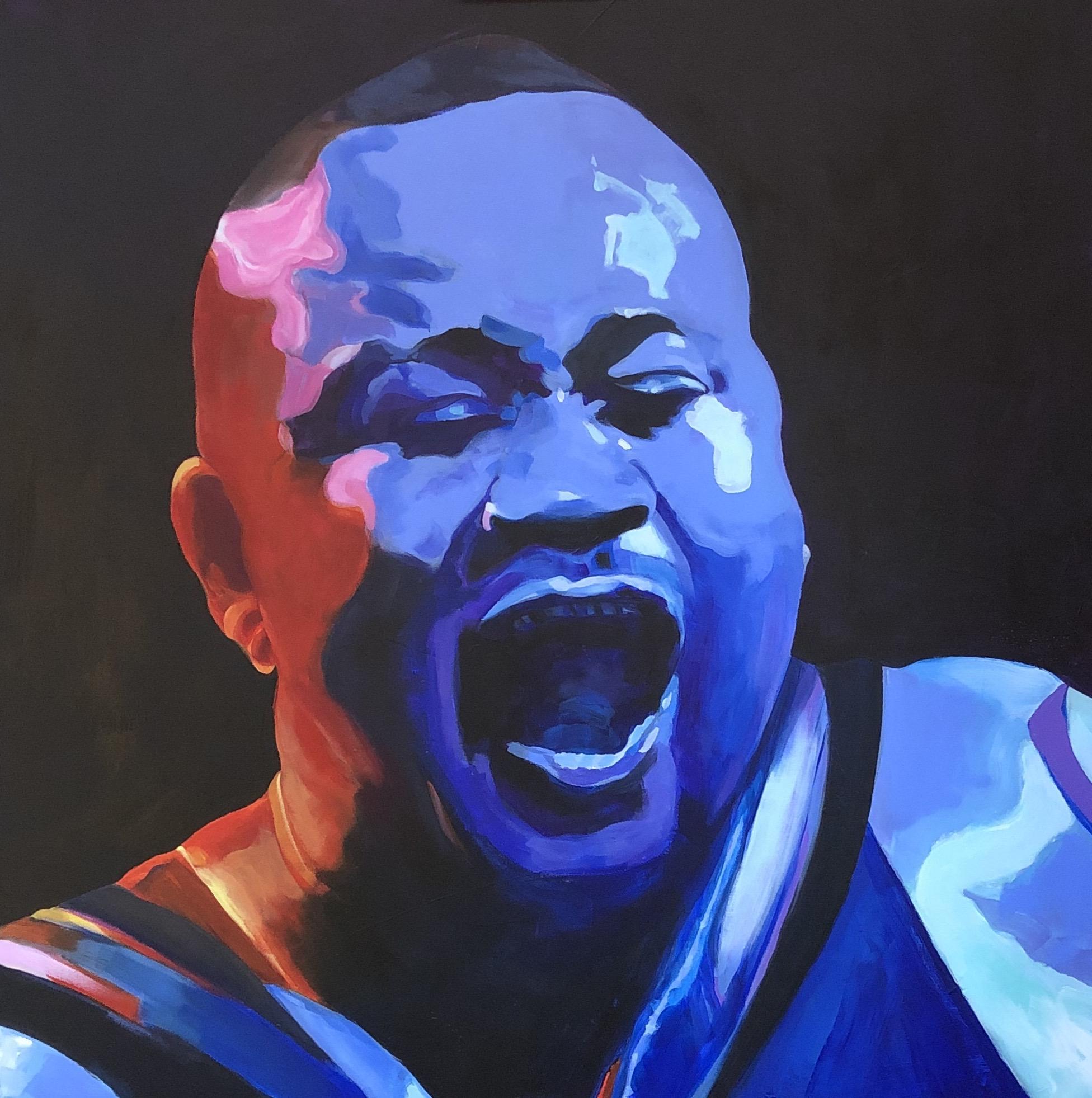 painting of a person singing 